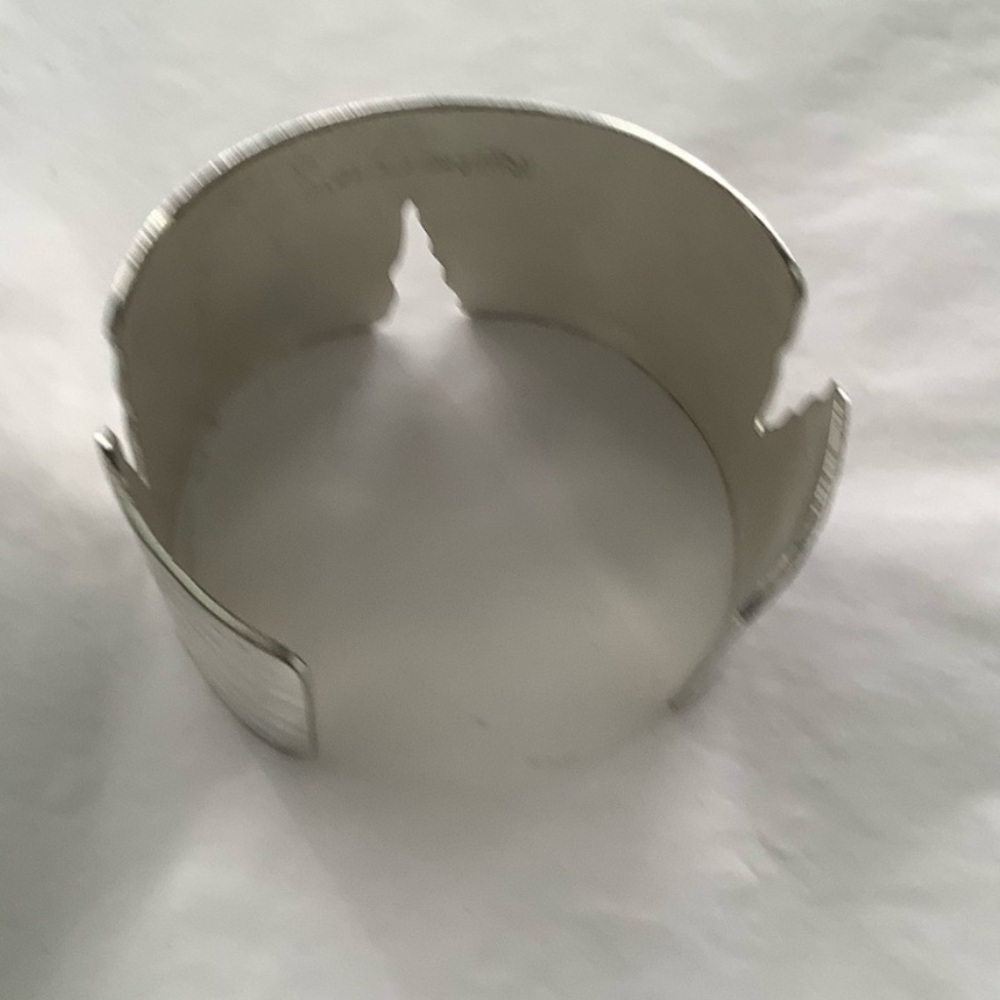 Rustic Cuff Silver Cuff Bracelet Hammered And Ear… - image 4